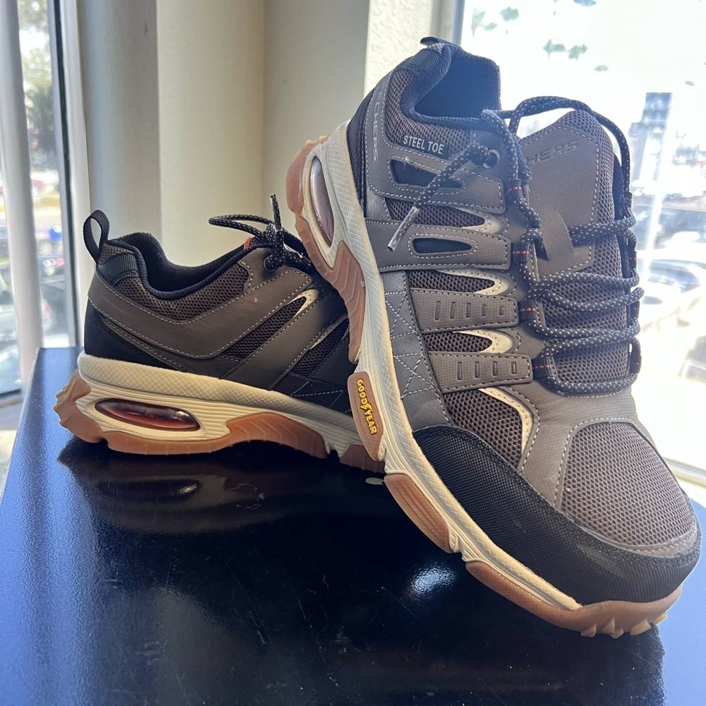 Skechers Men's Steel Toe Boots - Black and Brown